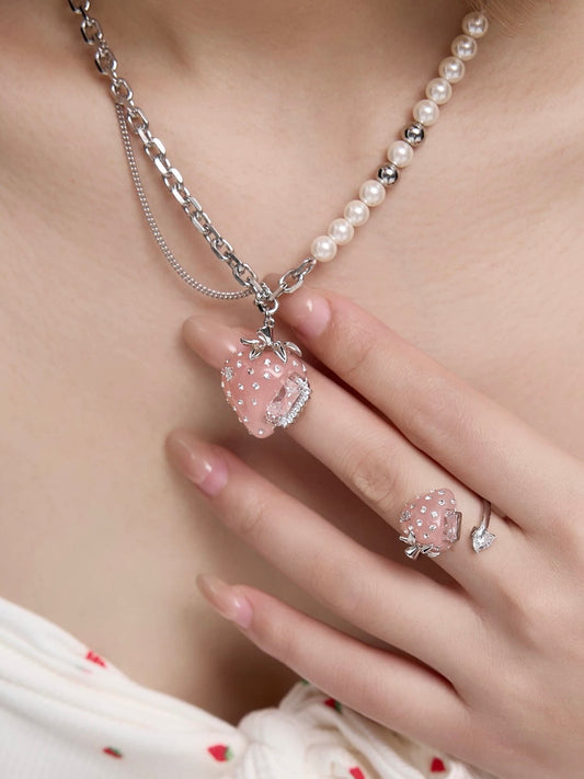 strawberry mood necklace HR1033